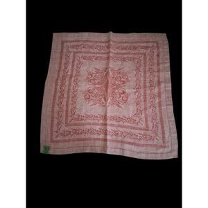 Williams Sonoma 100% Linen Napkins Pink & Red Fruit Design Made In Russia Set 5
